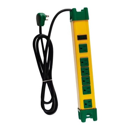 Gogreen Power Strip, Surge, 5-15R, 6 ft., Yellow GG-26114